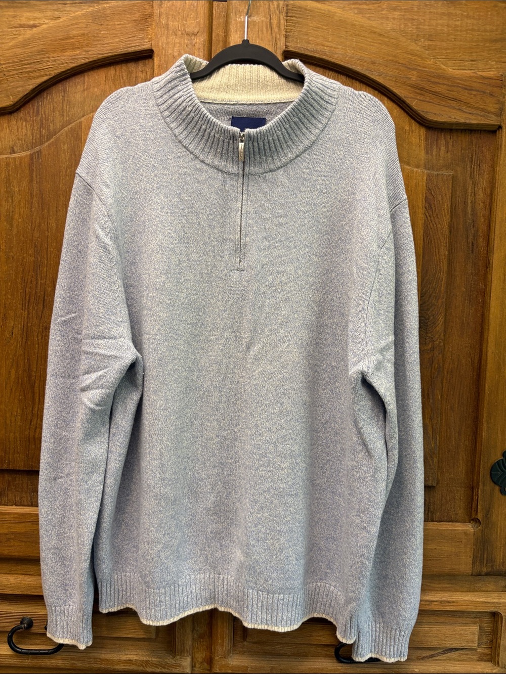 Tommy Bahama Men's Heather Light Gray Zip-Up Sweater